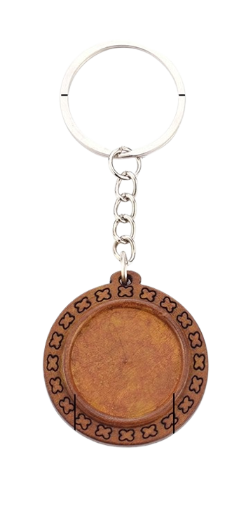 Tree of Life Wooden Keyring - Celtic Blue