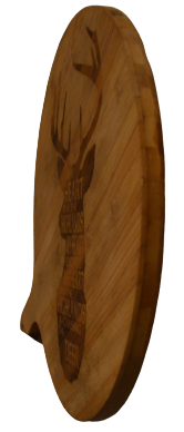 Large Round Bamboo Chopping Board - Highland Stag