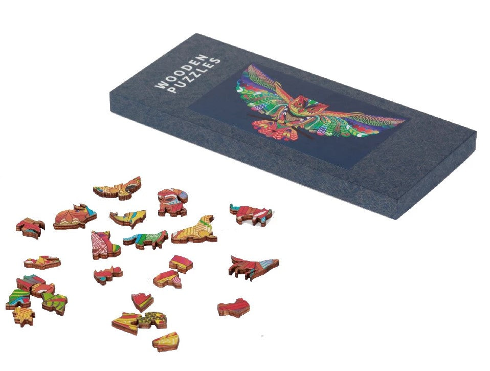 Vibrant Wooden Animal Puzzle - Owl