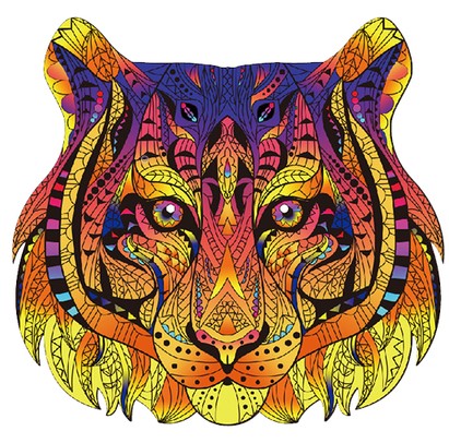 Vibrant Wooden Animal Puzzle - Tiger