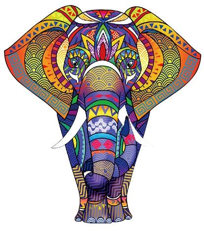 Vibrant Wooden Animal Puzzle - Elephant