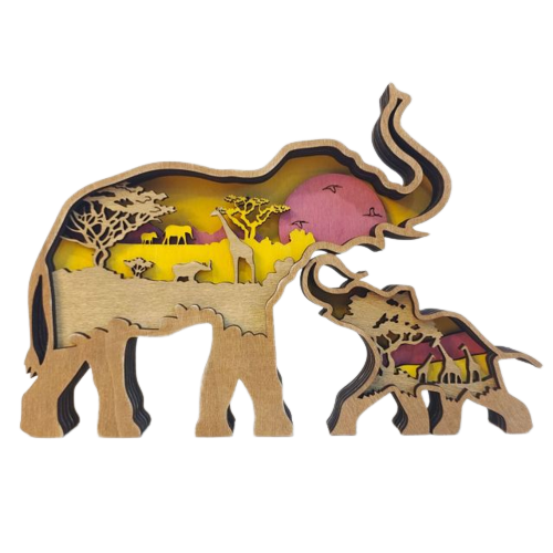 3D Animal Landscape - Elephant & Baby