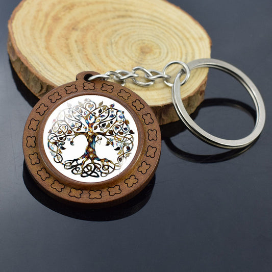 Tree of Life Wooden Keyring - Celtic
