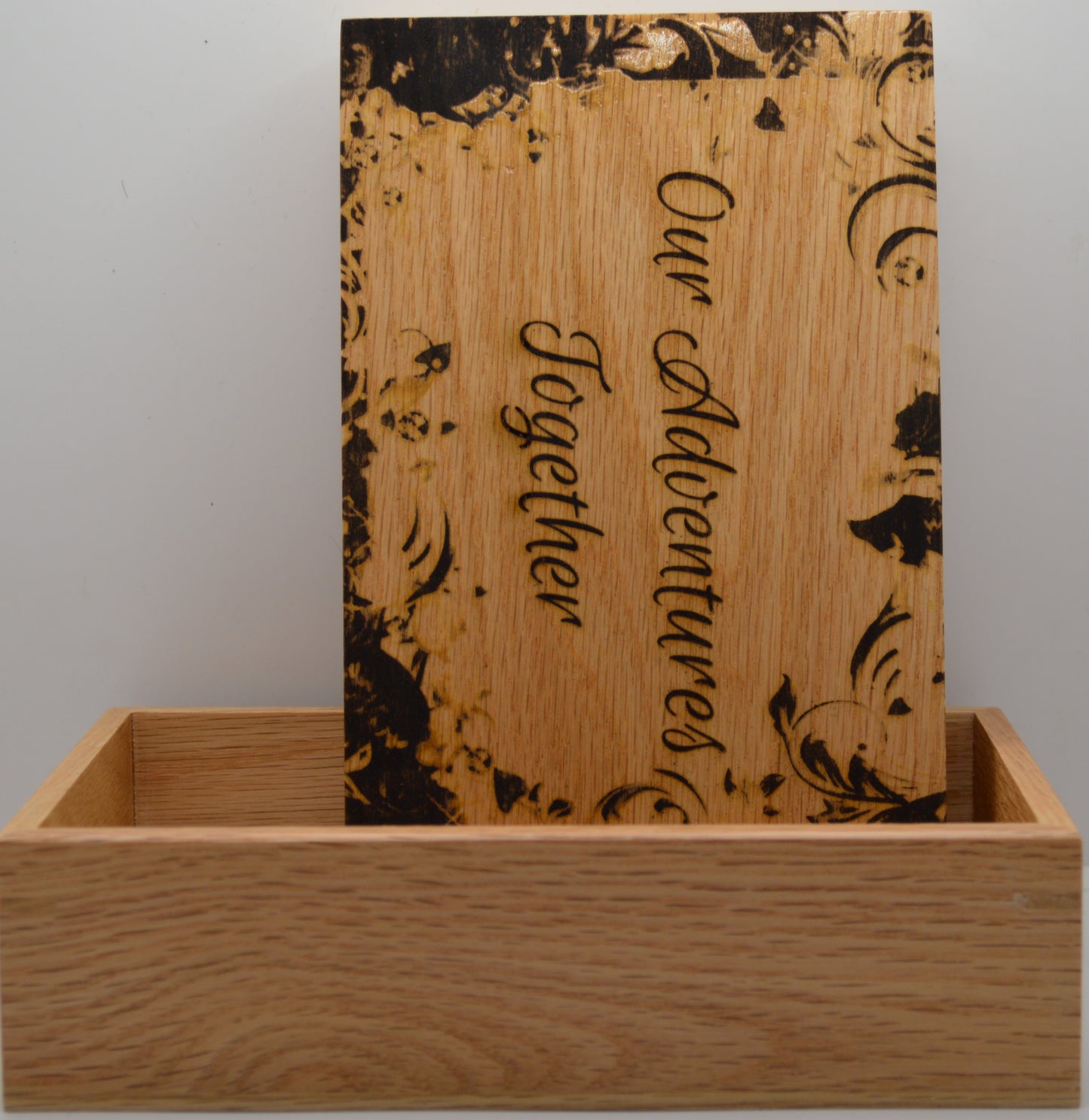 Our Adventures oak keepsake box