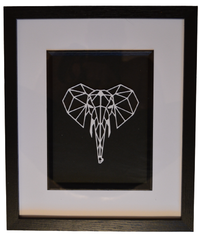 Framed Geometric Animal - Elephant