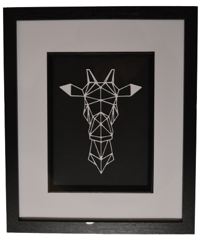 Framed Geometric Animal - Giraffe