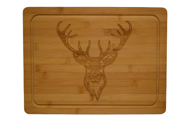 Large Bamboo Chopping Board - Highland Stag