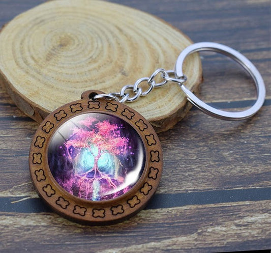 Tree of Life Wooden Keyring - Magical