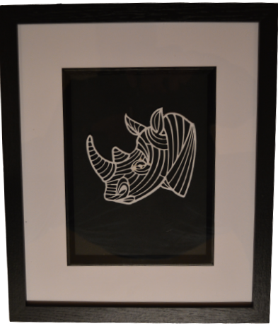 Framed Geometric Animal - Rhino
