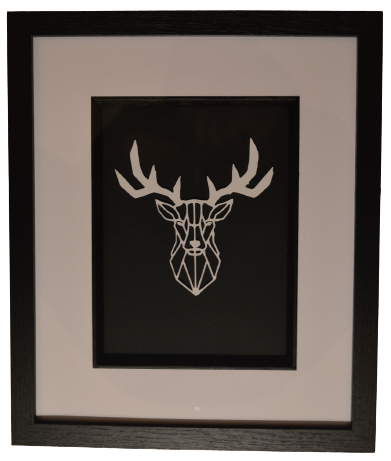 Framed Geometric Animal - Stag