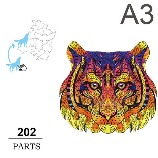 Vibrant Wooden Animal Puzzle - Tiger